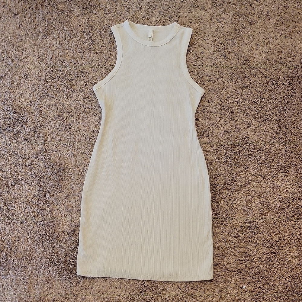 SKIMS Ivory Sleeveless Ribbed Dress